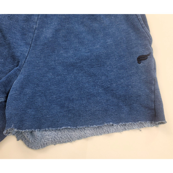 Fabletics Cut Off Lounge Shorts Size Medium Blue Stretch Waist Pockets Raw Hem - Picture 3 of 11